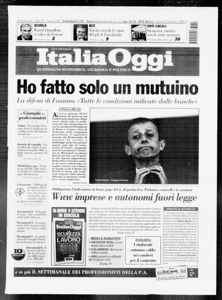 Italia oggi : quotidiano di economia finanza e politica